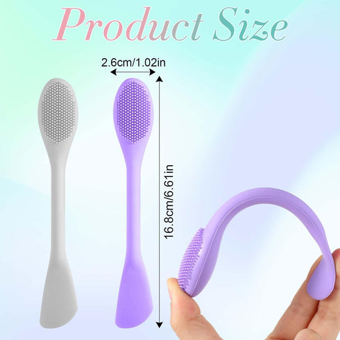 2PCS Manual Facial Cleansing Brush, Silicone 2 in 1 Face Mask Applicator and Scrubber Tool for Exfoliating Makeup