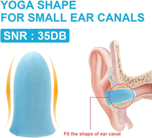 LYSIAN Slim Fit Foam Ear Plugs for Sleeping, 100 Pairs, 35dB SNR Noise Reduction Disposable for Sleep, Snoring, Work