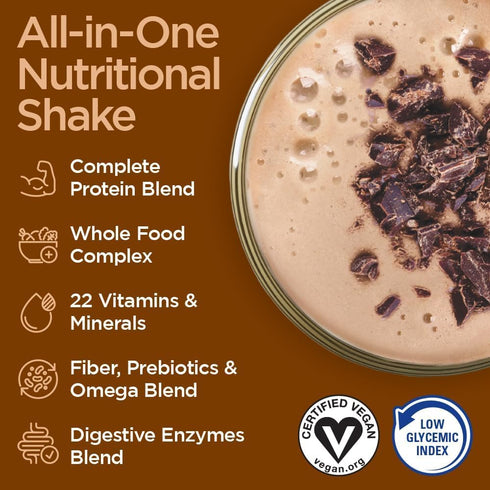 Vegansmart Naturade Plant Based Vegan Protein Powder, Gluten Free & Non-GMO, Chocolate, 15 Servings