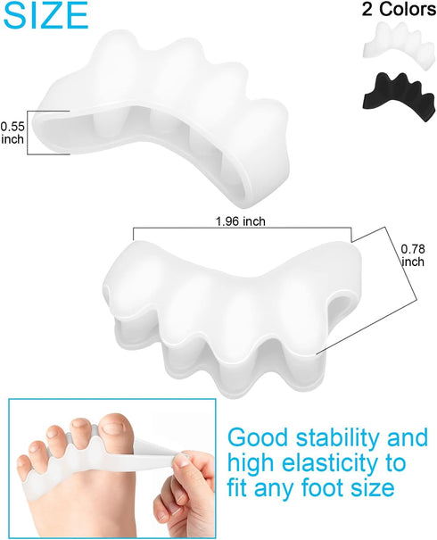 Soft Toe Spacers for Correct Toes Alignment, 3 Pairs Gel Separators Bunion Corrector for Children Foot Pain Relief
