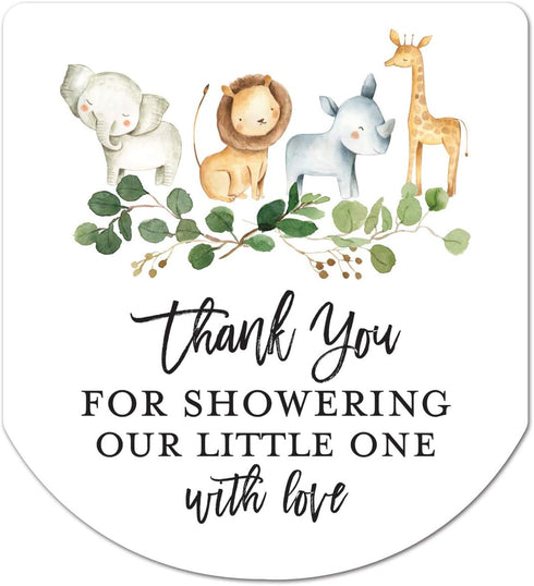 InvitationHouse Baby Shower Hand Sanitizer Favor Stickers - Set of 60 Labels (Jungle