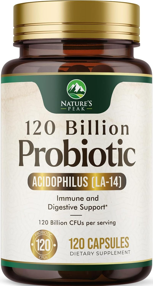 Probiotics for Digestive Health | 120 Capsules | 120 Billion CFU for Women's Vaginal pH & Daily Immune Support,