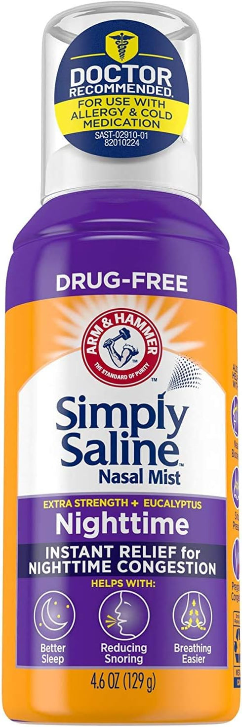 Healthcare 4.25 oz Simply Saline Nighttime Nasal Mist Giant Size Personal /Health Care