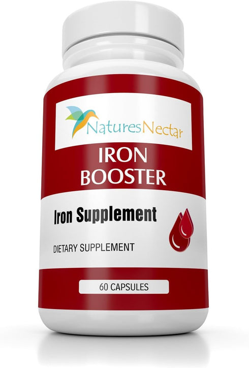 Iron Booster - Iron Supplement for Women, Non-Constipating Ferrous Iron Pills for Anemia, Best Iron Supplements (Slow