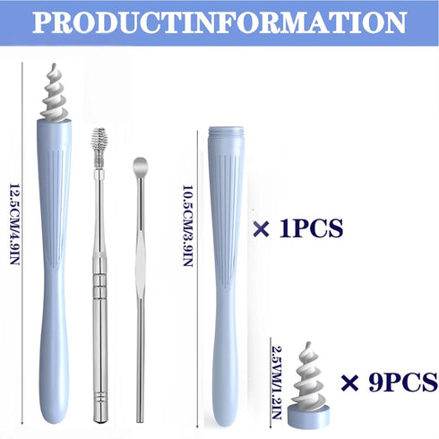 3 in 1 Ear Wax Removal Tool, 2024 Q-Grips Reusable Ear Wax Remover with Washable Soft Silicone Tips for Deep Cleaner