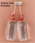 2in1 Bathroom Mop Bracket with Wall-Mount Sticker, Easy-Install Strong Hook, Nail-Free Duster Cloth Supporter (Orange)