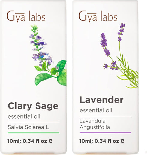 Clary Sage & Lavender Essential Oil Set - Aromatherapy Grade Essential Oils
