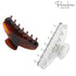 Parcelona French Basic Medium 3 1/2" Celluloid Claw Clips, Durable Styling Hair Accessories (Shell and Clear)