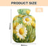 miaozhen 2L Daisy Flower Oil Painting hot Waterbottle with Soft Cover hotwater Bag for Pain Relief Menstrual Cramps