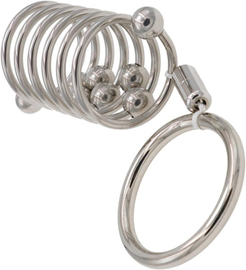 Stainless Steel Multi-Bead Penis Ring Male Cock Ring Masturbation Appliance Sex Toy