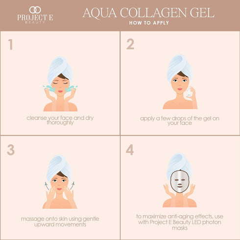 Project E Beauty Aqua Collagen Gel, 24-Hour Hydration, Anti-Aging Brightening Treatment, 50ml