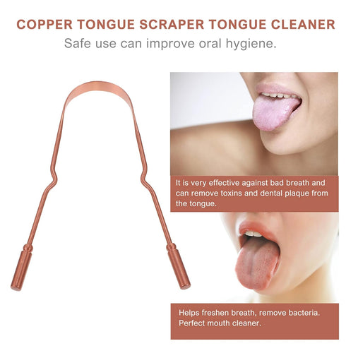 Travel Scraper, Copper Oral Cleaning Tool with Box for Adults & 1pcs (Golden) Travel Essentials