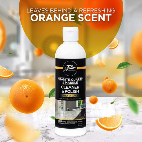 Fuller Brush Multi Surface Cleaner & Polish, Countertop Cleaner for Granite, Quartz, Marble, Glass, and Metal, Orange
