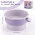 Makeup Brush Cleaner Mat, 3 in 1 Silicone Bowl, Cosmetic Brushes Cleaning Tool & Organizer (Purple)