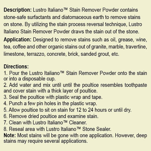 Lustro Italiano Stain Remover Powder, 8 oz