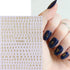 Letters Nail Art Stickers, English Alphabet 3D Self-Adhesive Metallic Gold Silver Decals for DIY Manicure Supplies