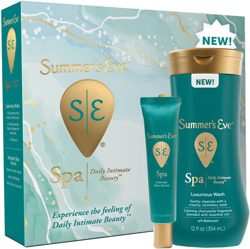 Summer's Eve Spa Set for Women, Gift Box with Hydrating Serum and Cleansing Feminine Wash, 2 Piece