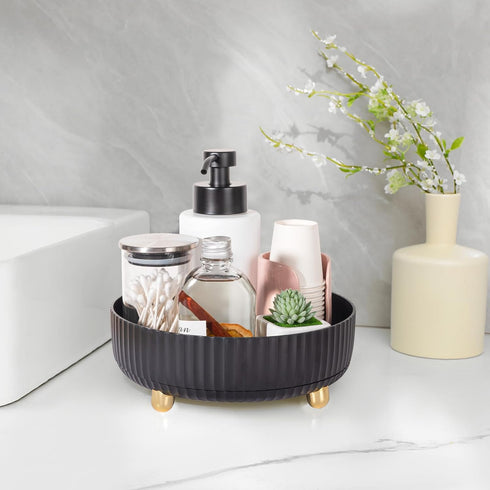 Makeup Perfume Organizer Tray, 360 Degree Rotating Lazy Susan Skincare Storage for Dresser, Bathroom Countertop, Small