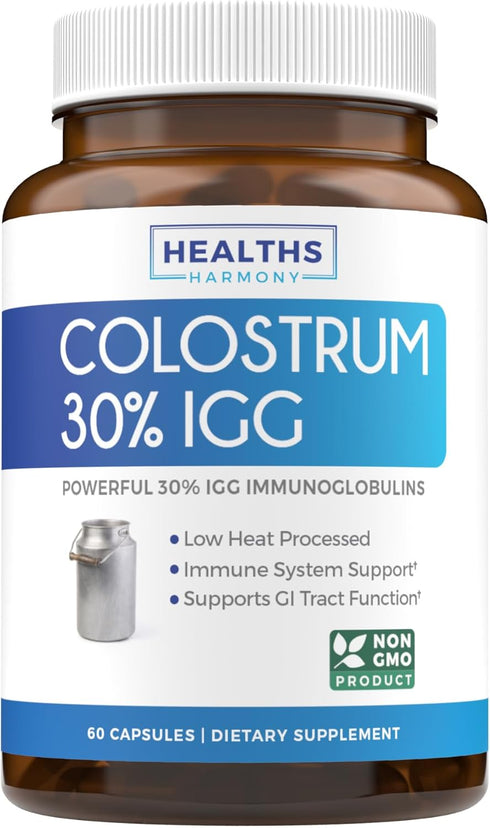 Colostrum 1,000mg (Non-GMO) - Immune System Support, Gut Health & Respiratory Health Supplement - 60 Capsules