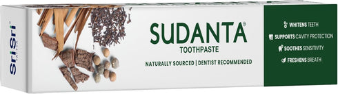 Sudanta 200g Herbal Fluoride-Free Natural Toothpaste, Paraben-Free, Vegan with Ayurvedic Herbs