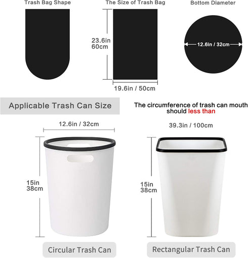 Classycoo Trash Bags, 100 Count, 6 Gallon Extra Thick Leak Proof Garbage Bags for Home Office Trash Can, Black