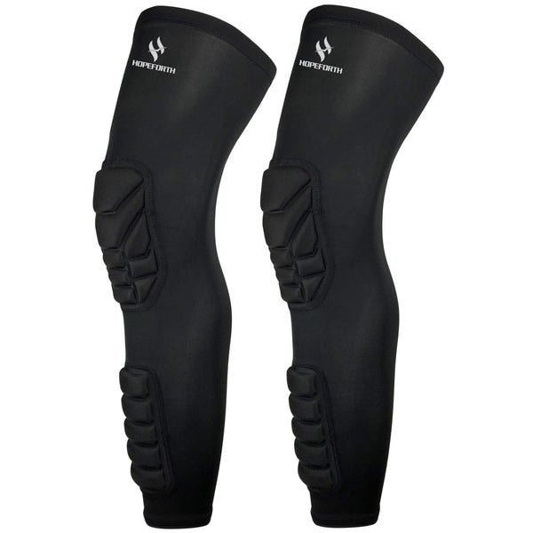 Knee Calf Padded 2 Pack Leg Thigh Compression Sleeve Sports Protective Gear Shin Brace Support for Football,
