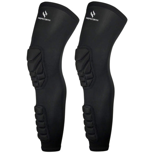 Knee Calf Compression Leg Sleeve, 2 Pack Padded Shin Protective Support