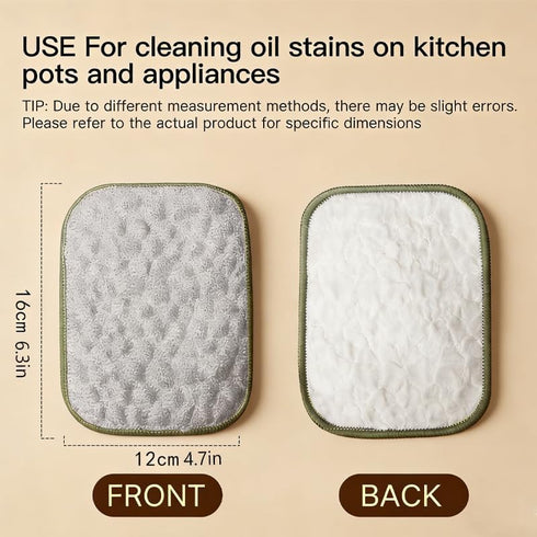 jlzzting (5pcs) Double Side Non Scratch Wire Dishcloths,Reusable Wet and Dry Wire Dishwashing Rags