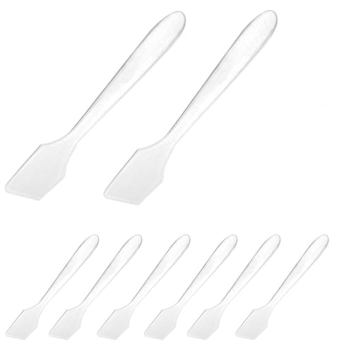 SumDirect Mini Disposable Plastic Cosmetic Spatulas - 100 Pcs Frosted Clear Skincare Makeup Mask Spatula