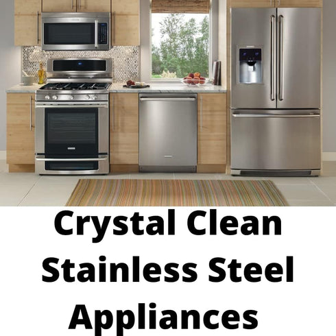 Crystal Clean Eco-Cloth, Lint-Free Microfiber Cloth for Windows, Glass, Stainless Steel, 5 Pack, White, 16''x16''