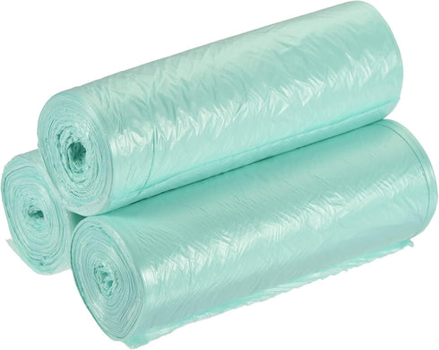 MECCANIXITY 2-4 Gallon Light Blue Small Trash Bags, 60 Counts / 3 Rolls for Kitchen, Office, Bathroom, Bedroom