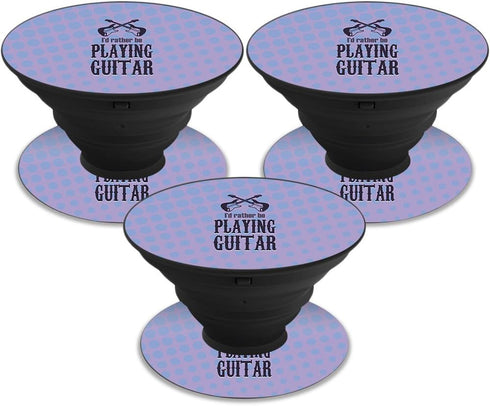 MightySkins Skin for PopSockets (3 Pack) - Playing Guitar | Unique Vinyl Decal Wrap Cover | Protective, Durable, Easy
