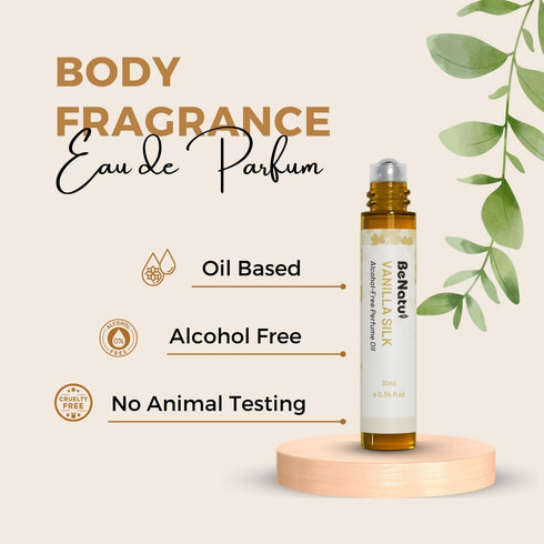 benatu Vanilla Essential Oil Roll On Perfume for Women, Alcohol Free, Travel Size 10ml
