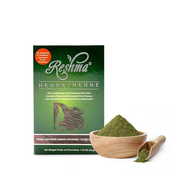 Reshma Beauty 30 Minute Henna Hair Color, Light Brown, 1.05 oz, 100% Gray Coverage, Semi-Permanent Ayurveda