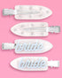 xo, Fetti 4 pc Bride Beauty Clips - Blue White Bridal Hair Clip for Bachelorette Party, Wedding Accessory