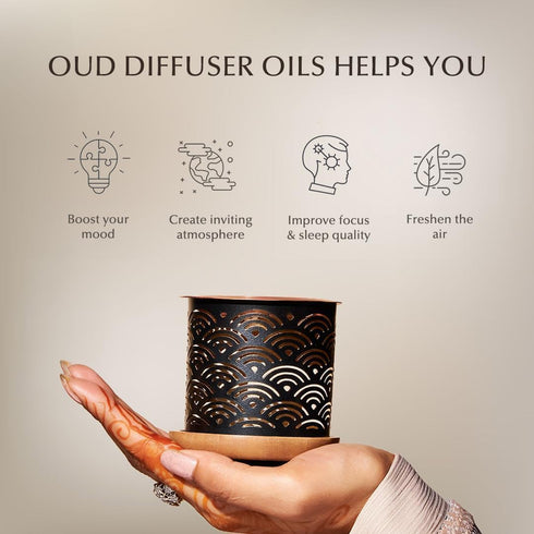 Set 6 10ml Set 100% Oud Diffuser Oil, Essential Oil Gift by Dukhni | x Arabic Oil Gift for Diffuser & humidifier | Pure
