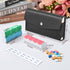 Lit-Pack 7-Day 2-3-4 (4 Weekly Pill Organizer, Medicine Box, Times Daily, Black Leather Travel Case Compartment)