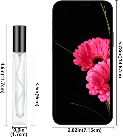 Lil Ray 10ml Perfume Atomizer for Men & Women, Refillable Glass Spray Bottle, Portable