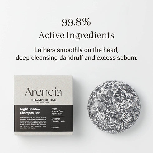 Night Shadow Biotin Shampoo Bar for Regrowth & Hair Loss, Darkening Gray Hair, Strengthening & Volumizing, Vegan,