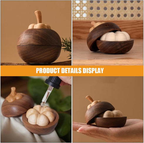 Mipcase Wooden Aromatherapy Diffuser Stand for Essential Oils Black Walnut Solid Wood Aroma Diffuser for Home Indoor