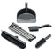 OVENTE Rubber Broom for Pet Hair Removal with Squeegee, Portable Lint Remover & Fur Brush Set, Grey