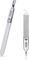 Metal Nail File for Natural Nails, 2 Pack Double Ended Emery Board for Fingernail and Thick Toe Nails, Professional Kit