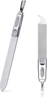 Metal Nail File for Natural Nails, 2 Pack Double Ended Emery Board for Fingernail and Thick Toe Nails, Professional Kit