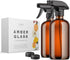 LiBa Amber Glass Spray Bottles, 2 Pack, 16 oz Refillable Empty Spray Bottle for Cleaning, Adjustable Nozzle