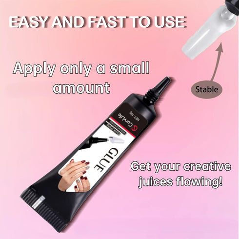 Quick Drying 10g Semi Solid Nail Glue with 10ml Remover for Press On Nails Tips, No UV Lamp Needed
