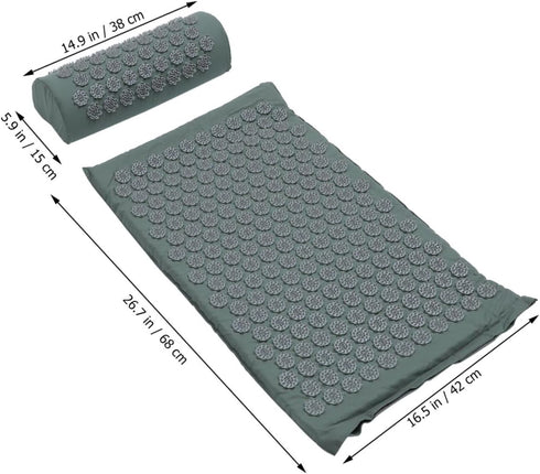 Set 2pcs GALPADA Acupoint Massage Mat and Pillow Non-Slip Yoga Exercise Mat with Acupuncture Therapy Pillow