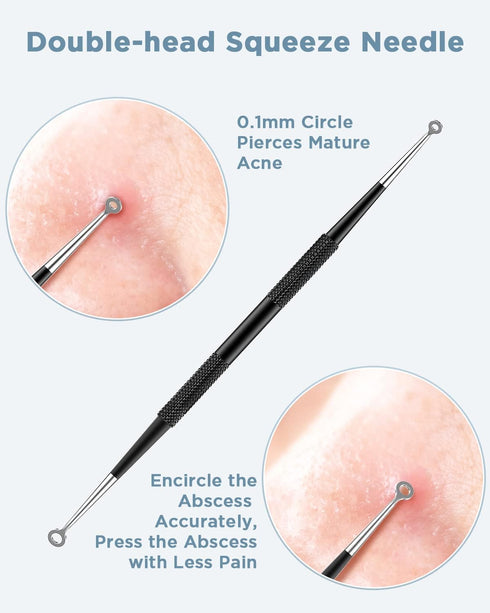 TAYTHI Blackhead Remover Tool Kit, Pimple Popper Extractor Tool for Face, Stainless Steel for Comedone, Zit, Acne,