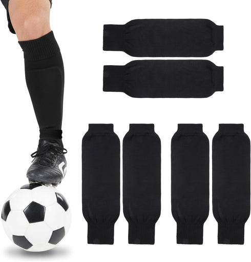 Jxiwfvl 3 Pairs Soccer Shin Guards Sleeves Youth, Leg Sleeve Socks, Elastic Grip Pre Cut Soccer Socks, Shin Guard