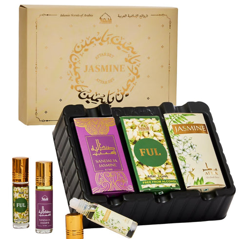 Dukhni Jasmine Attar Oil Set Authentic Arabic Fragrance Oils | 100% Pure,