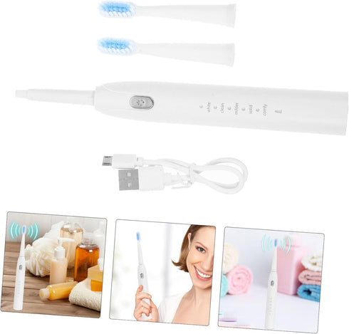 SHERCHPRY Waterproof Electric Toothbrush USB Charging Five-Speed Vibration Soft Bristles for Adults and Boys and Girls